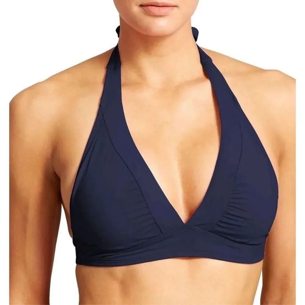 ✨Athleta Shirrendipity Halter Bikini Navy Sz XS Top✨